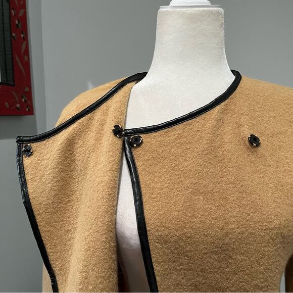 NEW Ann Taylor Wool Two Tone Asymmetrical Academia Blazer Sweater Jacket XSP - Picture 6 of 16